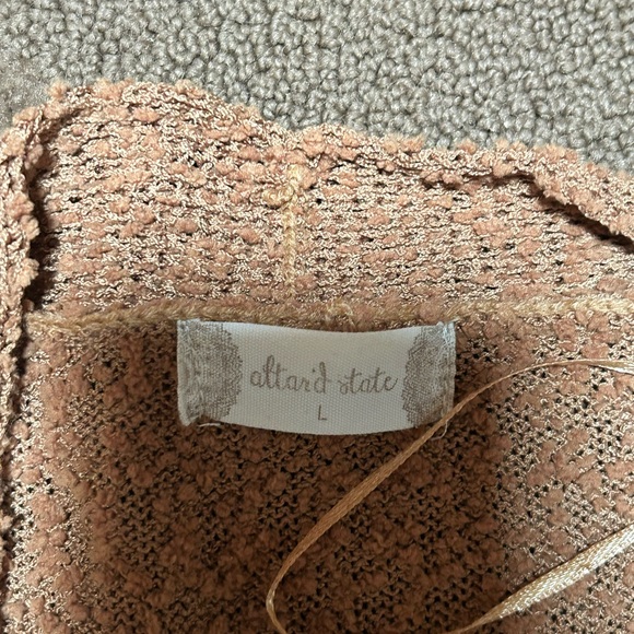 Altar'd State Tan Star Open-Front Cardigan with White Stars - Picture 2 of 2